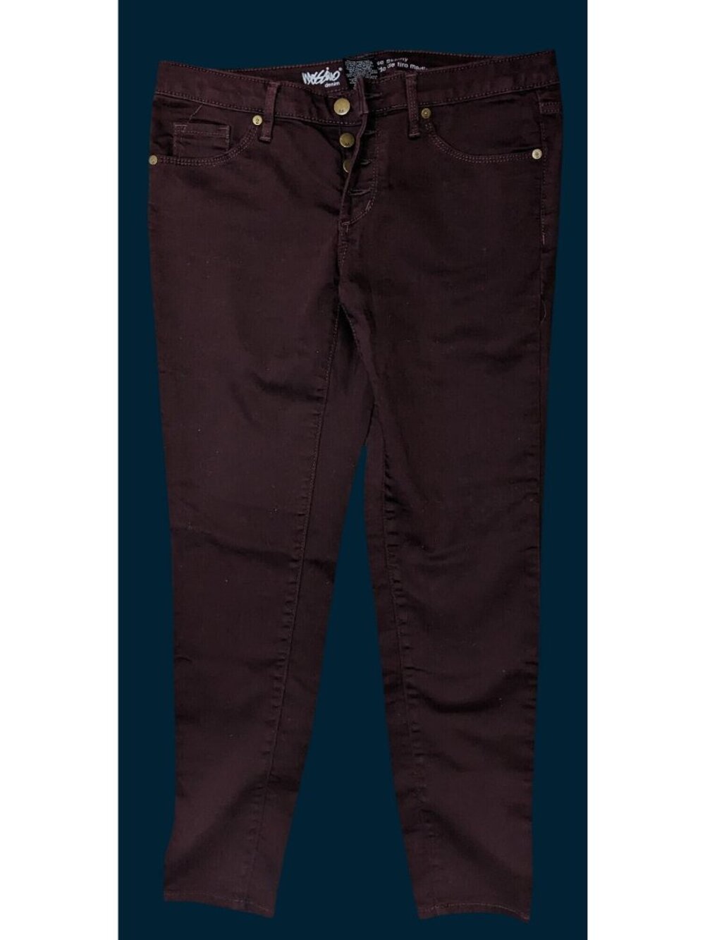 Mossimo Denim Super Stretch Jeans Deep Burgundy Skinny Casual Comfortable Pants